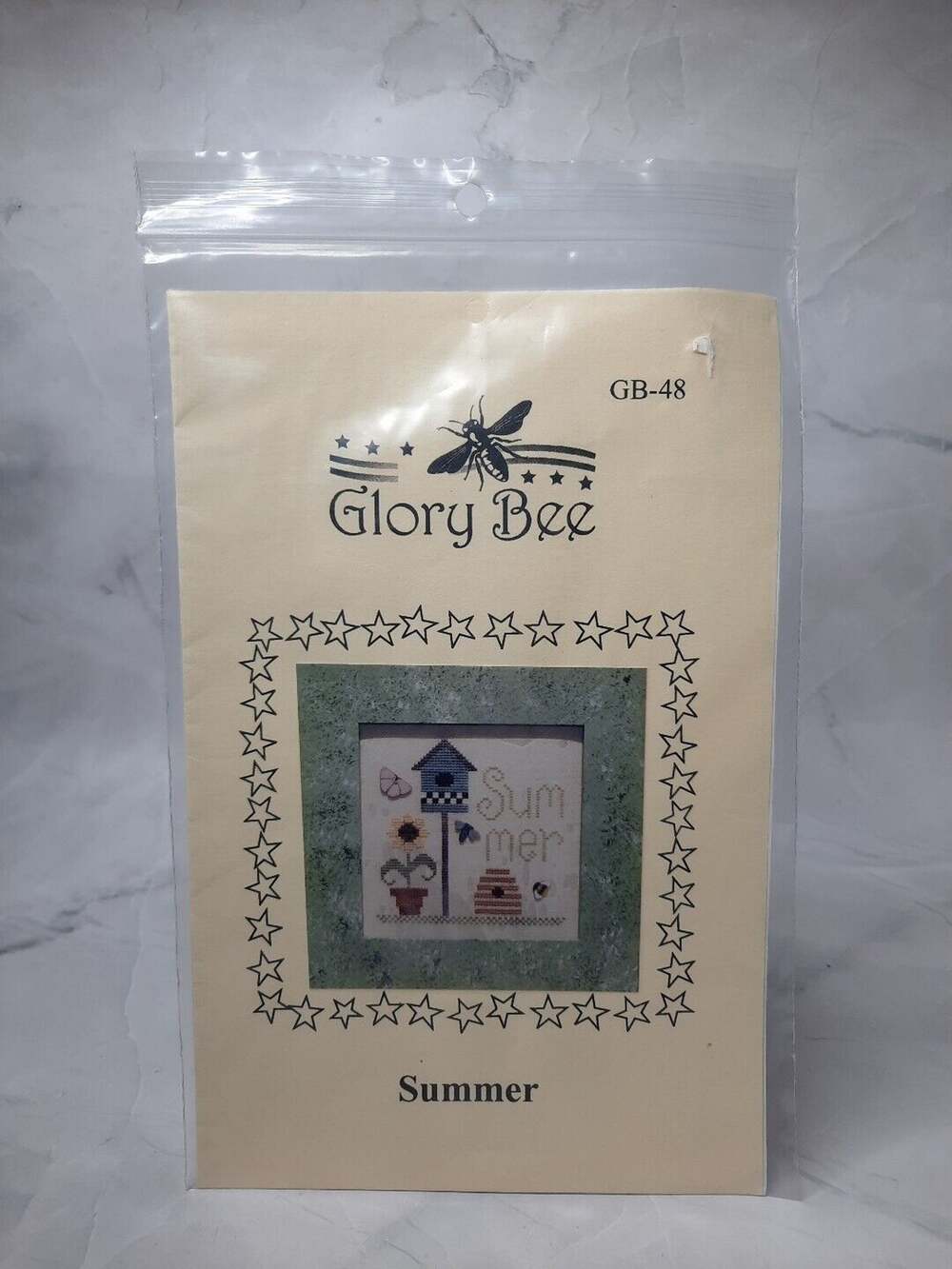 Vintage Glory Bee Cross Stitch Pattern Summer Birdhouse Bee Hive Flower
